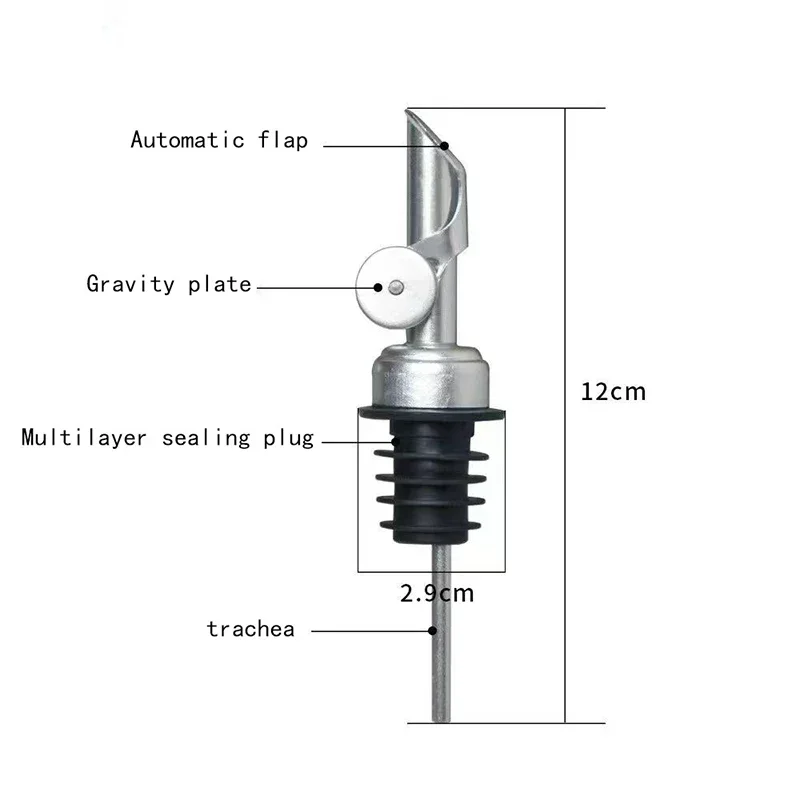 1PC 304 Stainless Steel Olive Oil Stopper Cap Dispenser Spout Sauce Vinegar Auto Open Pourer Nozzle Wine Liquor Bottle Plug