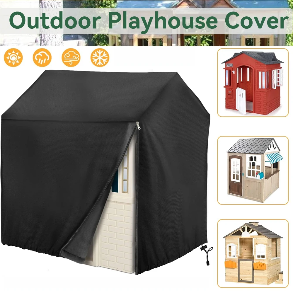 600D Outdoor Playhouse Cover Backyard Wooden Playhouse Waterproof Cover for Garden Cottage, Rain and Sun Resistant
