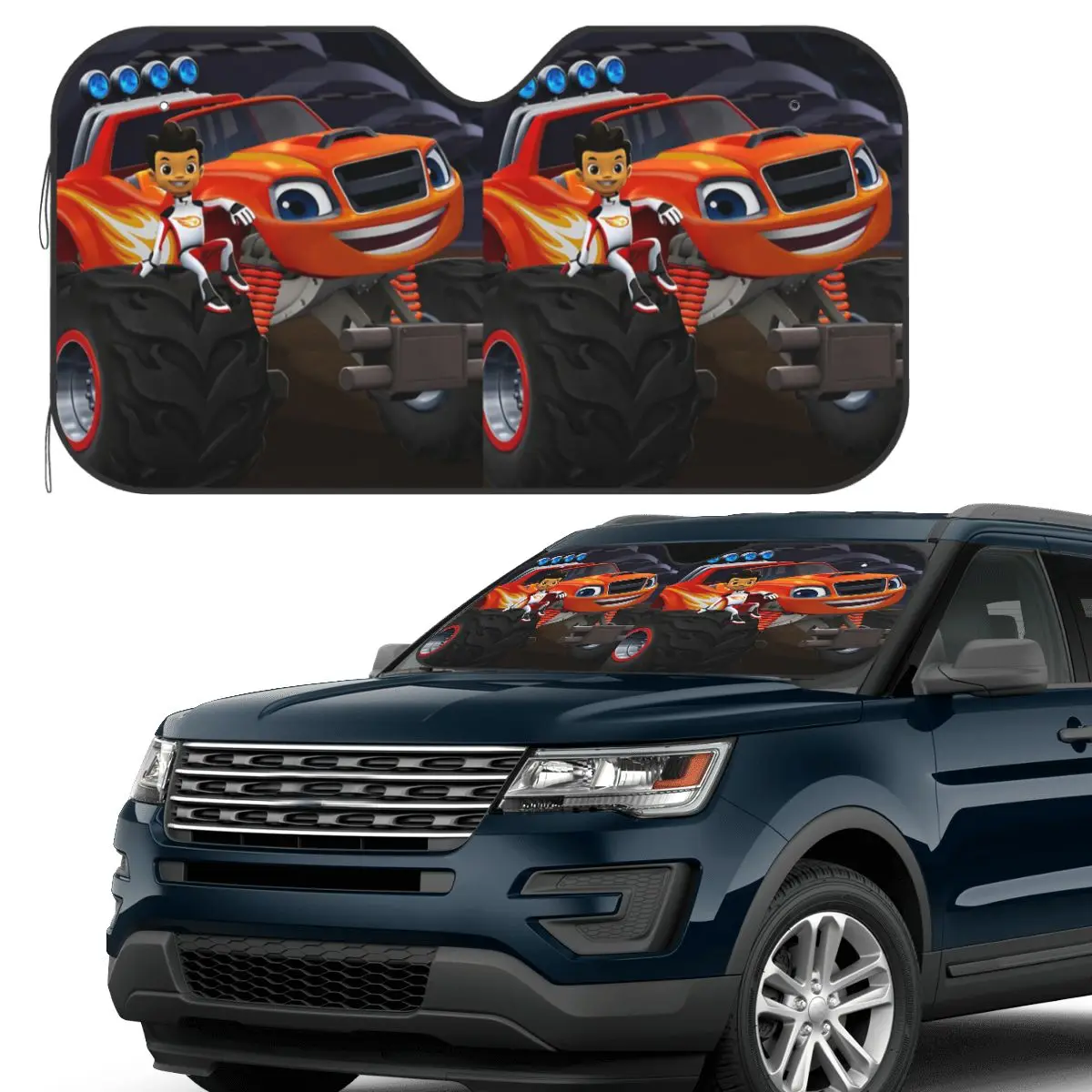 

Солнцезащитный козырек Blaze And The Monster Machines 4, лобовое стекло автомобиля, солнцезащитный козырек, аксессуары, чехлы