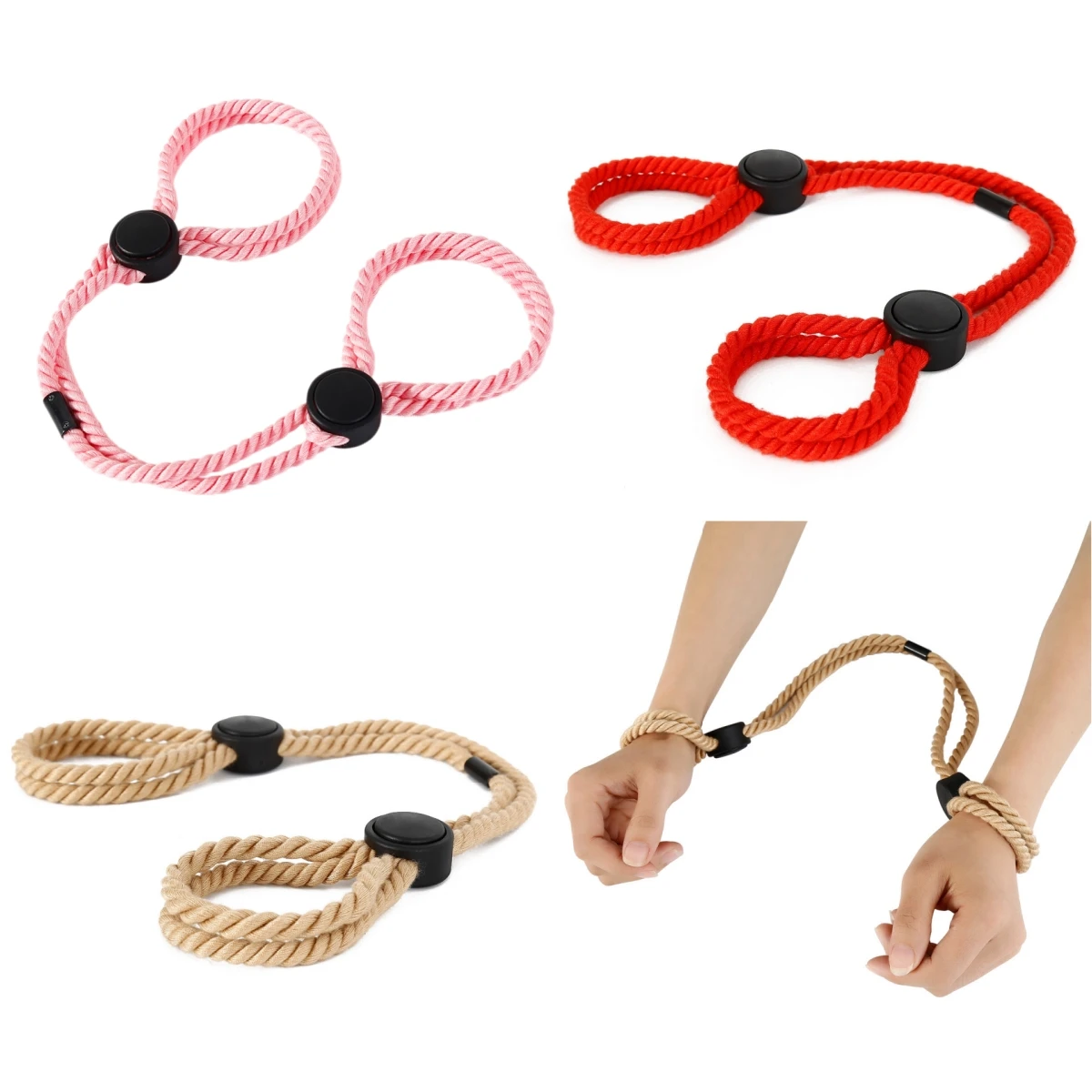    Algemas de Algodão para Mãos e Pernas, Várias Cores, para Jogos de Casal, Bondage, Cosplay e Adereços de Palco - Moda 2026