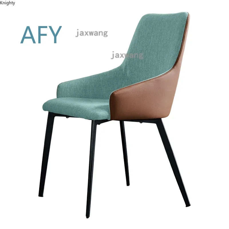 Italian Luxury Dining Chairs for Home Leather Backrest Negotiation Chair for Modern Single Sofa Chair Leisure Living Room