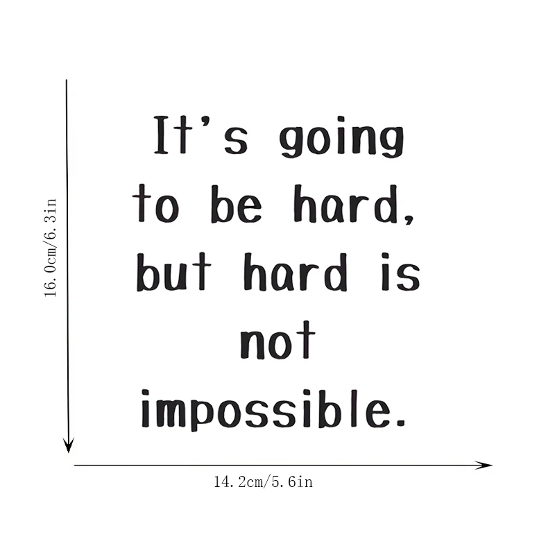 It's Going to Be Hard, But Hard Is Not Impossible, Mirror Makeup Mirror Stickers, Car Sticker, Car Window Decoration