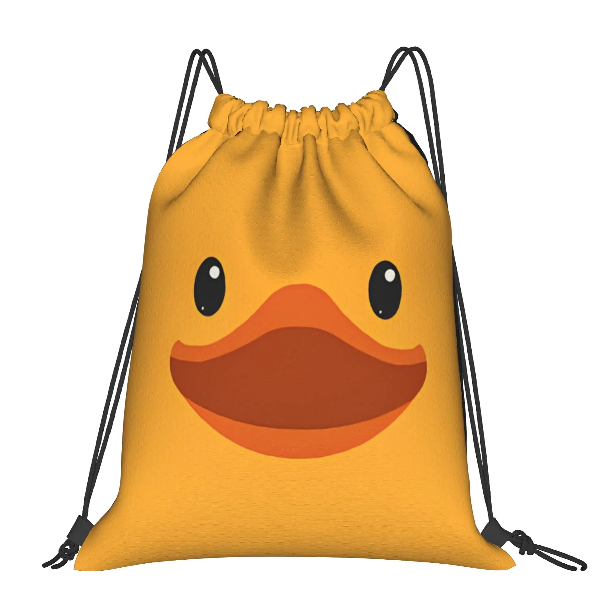 Yellow Duck Bag Drawstring Backpack Sports Gym Sackpack Water Resistant Cute Ducky String Bag for Hiking 36cm (W) x 43cm (H)