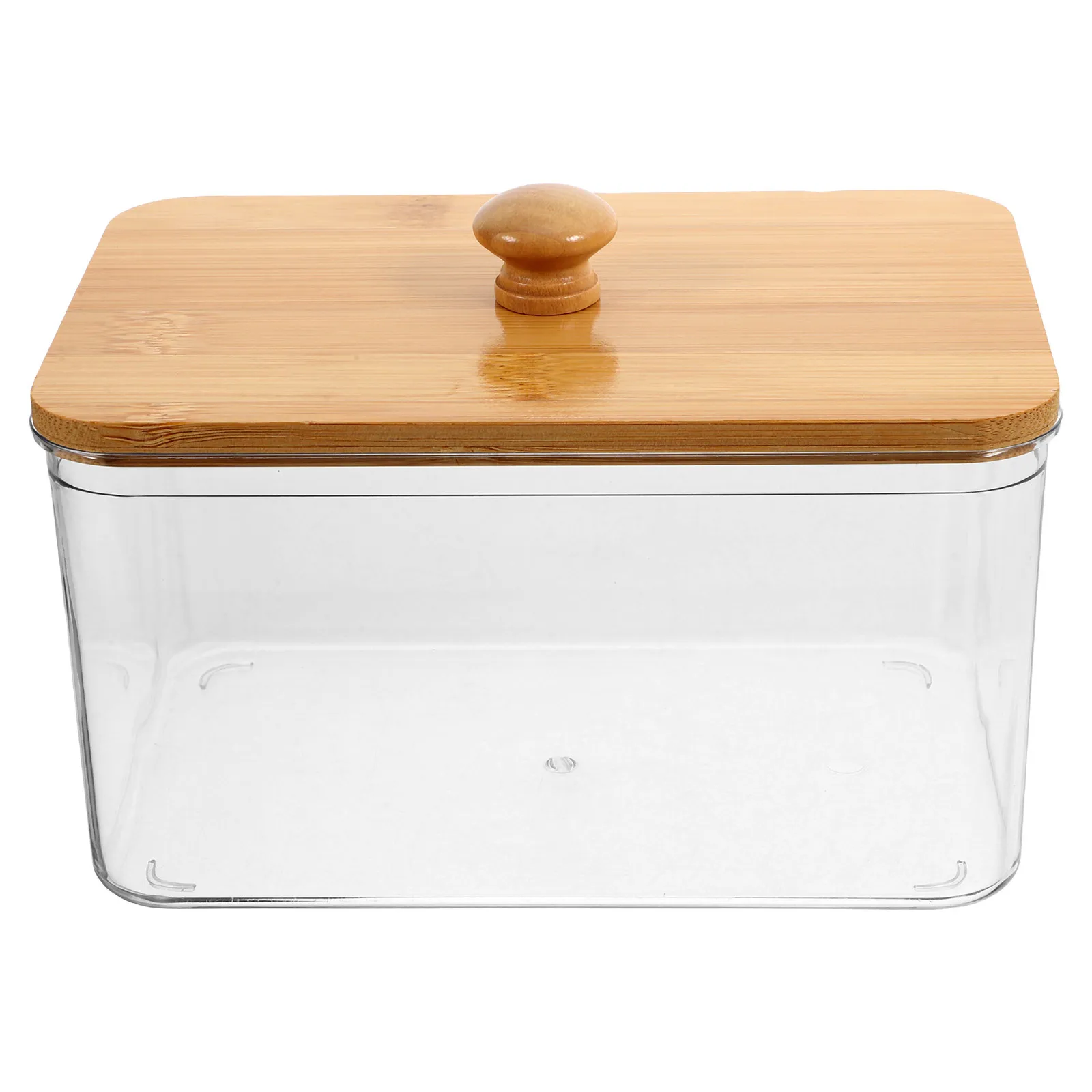 

1pcs Dryer Sheet Holder With Lid Transparent Bamboo Laundry Pod Container For Scent Beads Soap Powder Storage Organizer Jars