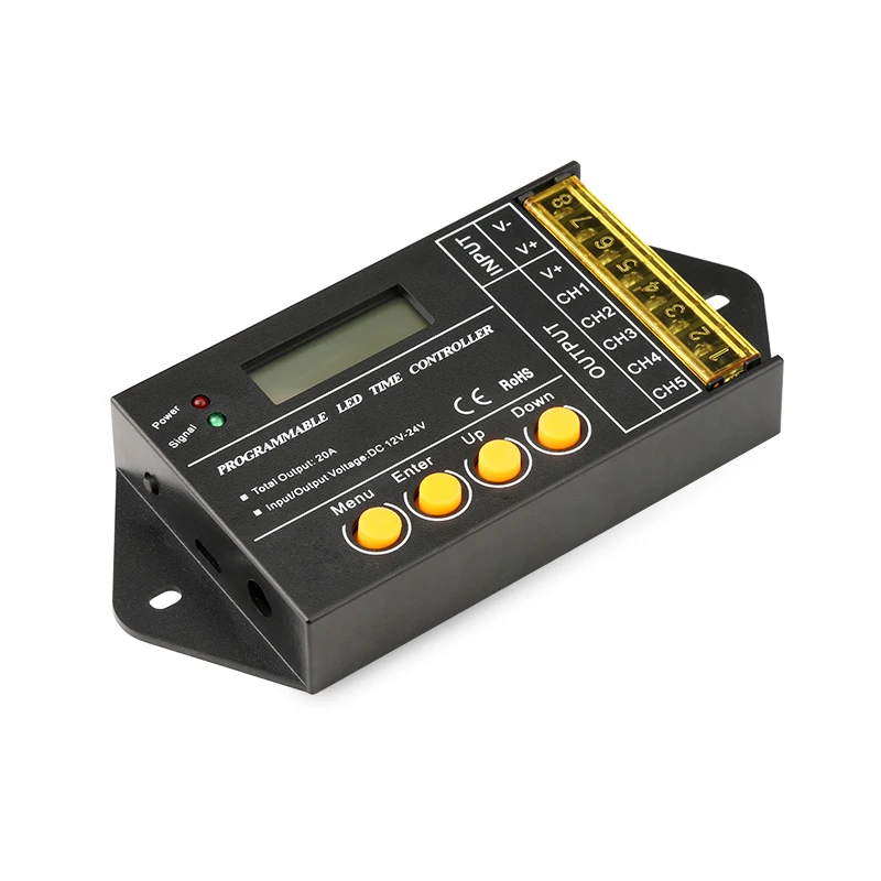 new TC420-SJ mini timer program controller for 5CH LED strip light, 20A total output MAX.