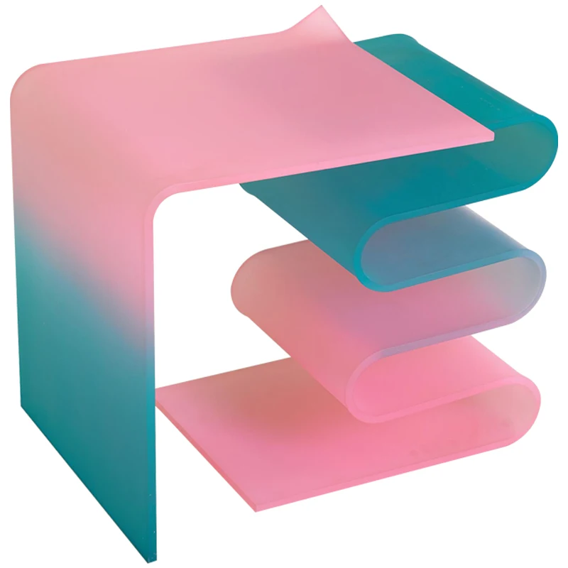 

Color side table light luxury sofa acrylic transparent bedside Internet celebrity small coffee side ins win