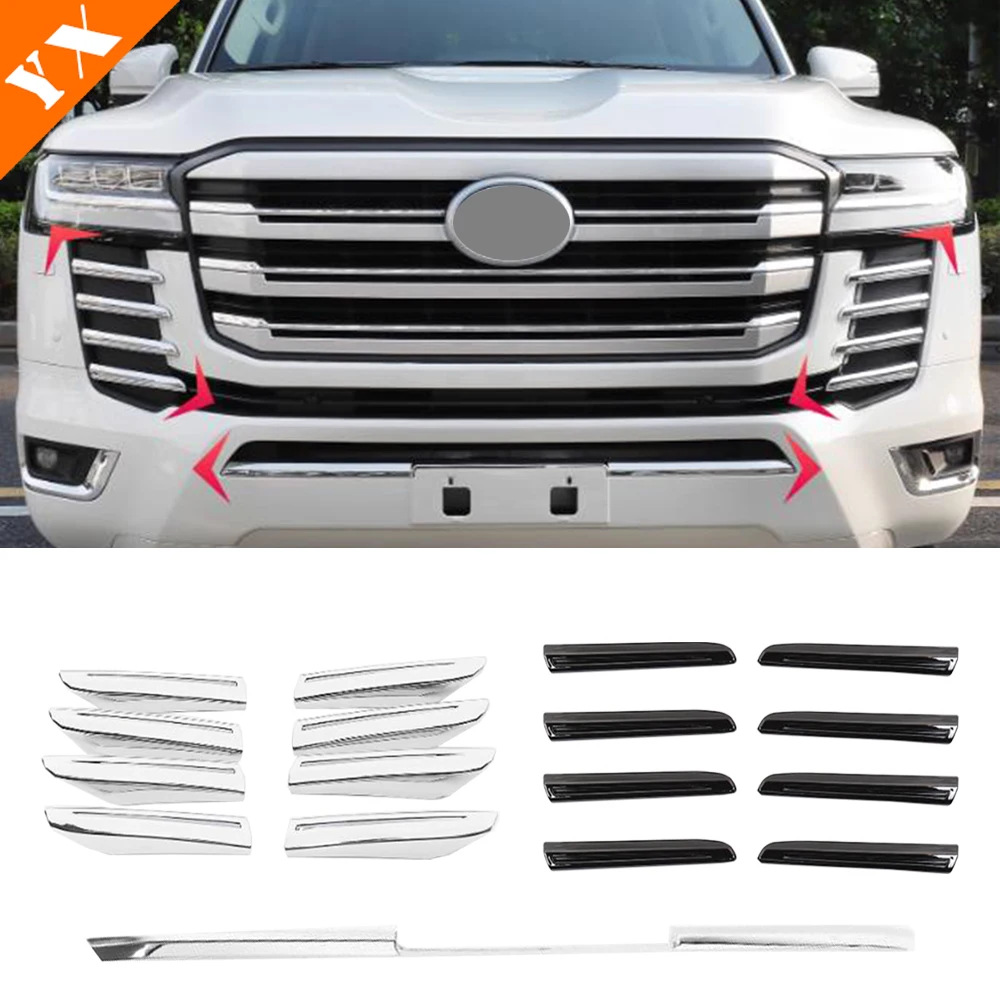 

Для Land Cruiser LC 300 2025 2026, декоративная полоса решетки автомобиля, декоративная полоса переднего бампера автомобиля, модификация передней части автомобиля