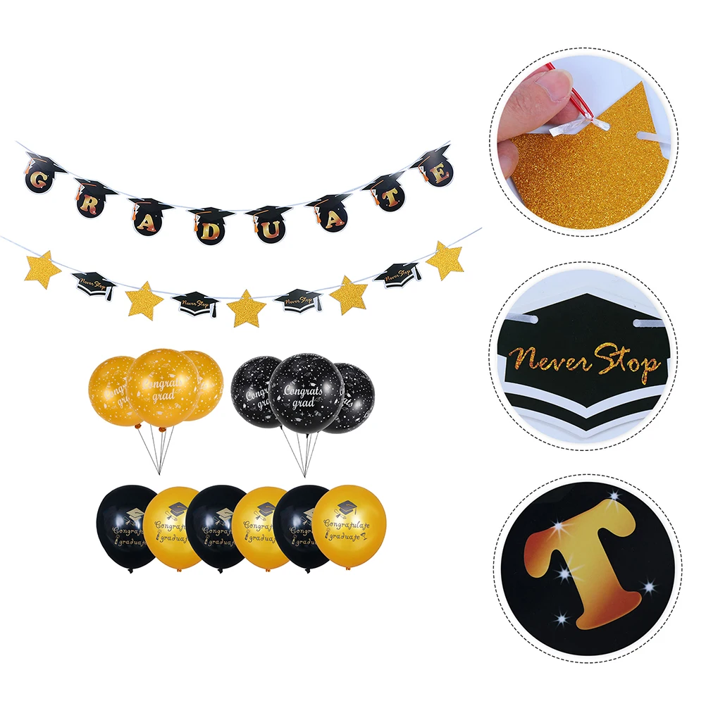 

1Set Graduation Season Balloons Set Premium Latex Party Decorations Graduation Party Supplies Banner Photo Background Outdoor