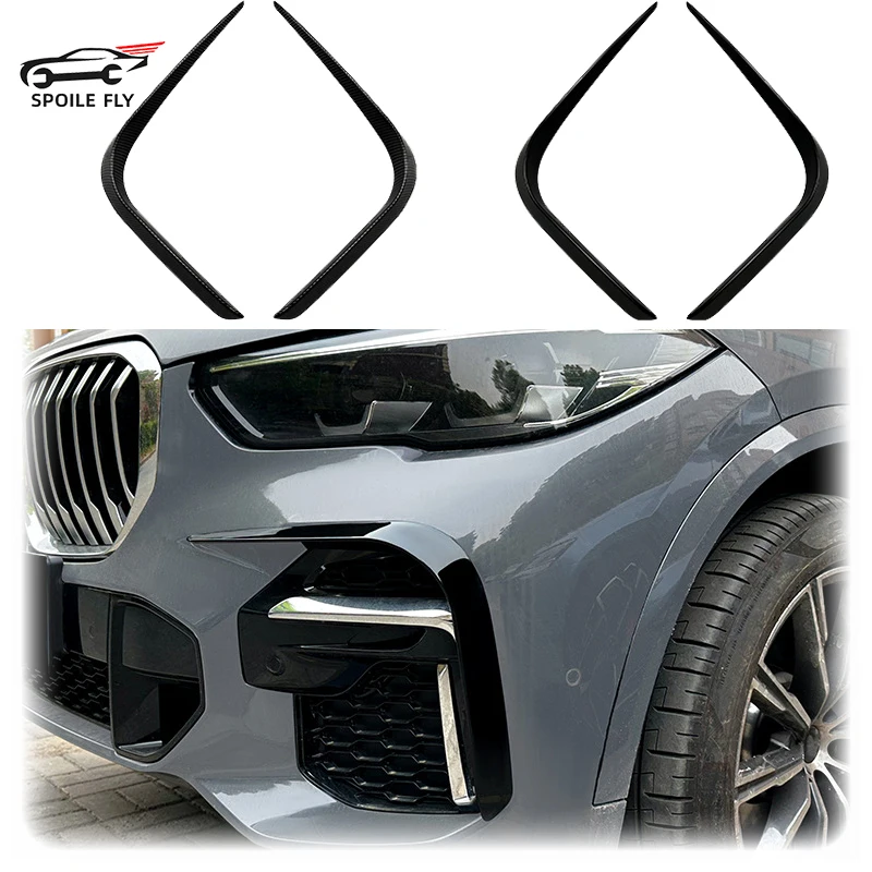 

2019 To Up For BMW X5 G05 M Sport Car Front Bumper Spoiler Lip Fog Lamp Frames Body Kits Splitter Cover Grille ABS Gloss Black