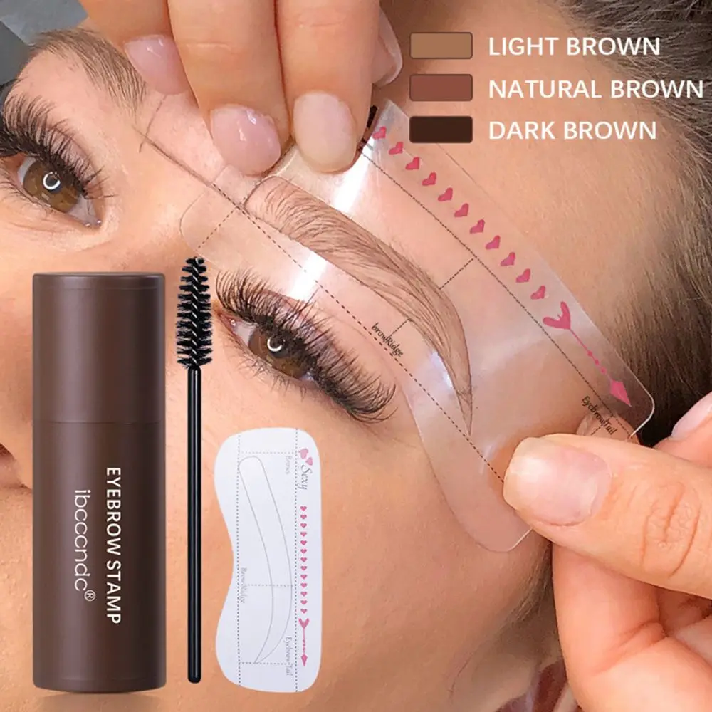 Lasting Waterproof With 10 Kinds Reusable Eyebrow Stencils Eyebrow Stamp One Step Shaping Makeup Set Brow Stamp Shaping Kit
