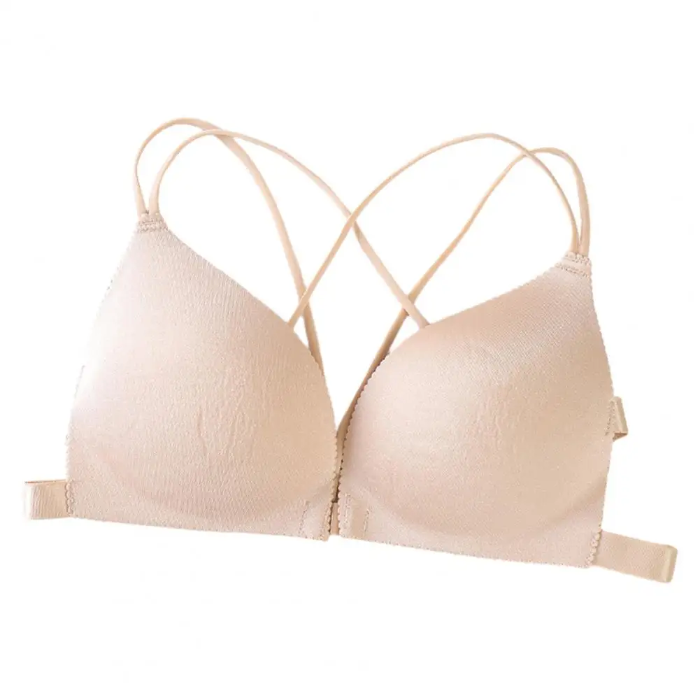 Podprsenka 3/4 košíčku, pohodlná push-up podprsenka s vyztuženými ramínky a zadním designem pro ženy, bez kostic, podpůrná pro dámy - náhled 4