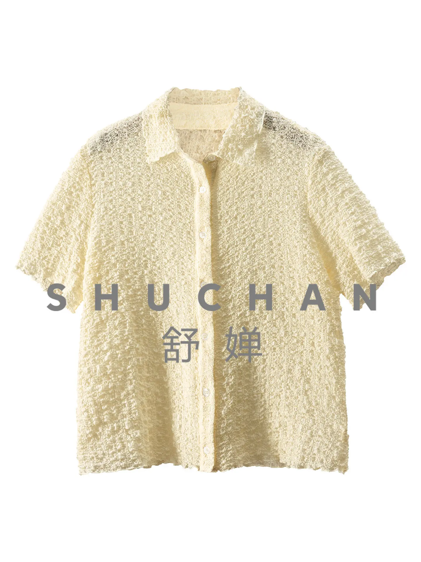 

Wants To Hit The Shirt Is Difficult To Wear Special Knit 26 Moomi Silk Bubble Crepe Short-sleeved Shirt Female