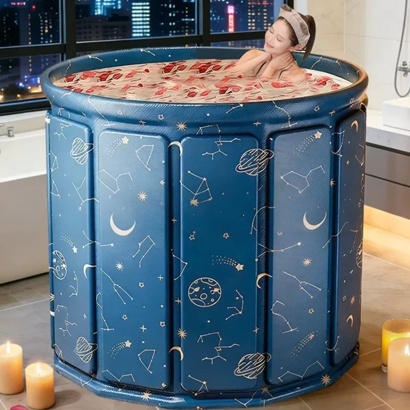 

Private Hydrotherapy Bath Tub 2 Person Round Portable Above Ground Bath Tub Lazy Soaking Faltbare Badewanne Home Furniture