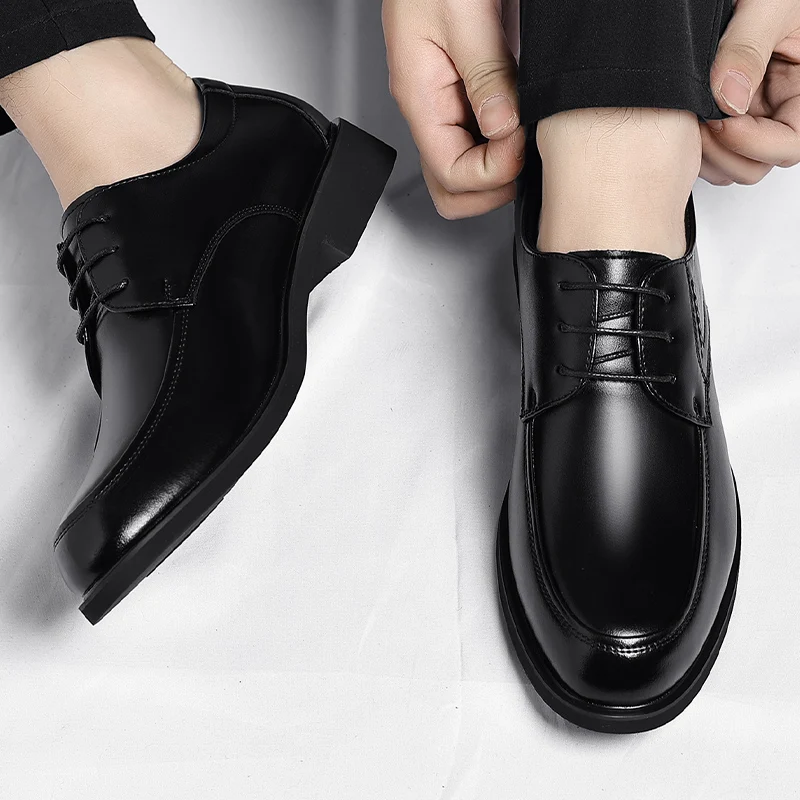 

Classic British Style Men's Business Office Formal Leather Shoes Brand Comfort Elegant Travel Shoes Quality Casual Oxford Shoes