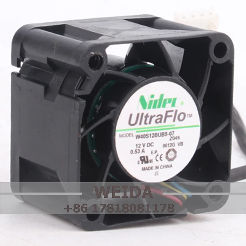 W40S12BUB5-07 DC12V 0.53A Case Fan for NIDEC  4028 Dual Ball Bearing High Airflow Server Cooling Fan 40*40*28MM