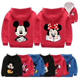 Children's Coat Winter Teenage Baby Boy Girl Cotton Cartoon Mickey Minnie Mouse Thicken Warm Long Zipper Jackets Kids Outerwear