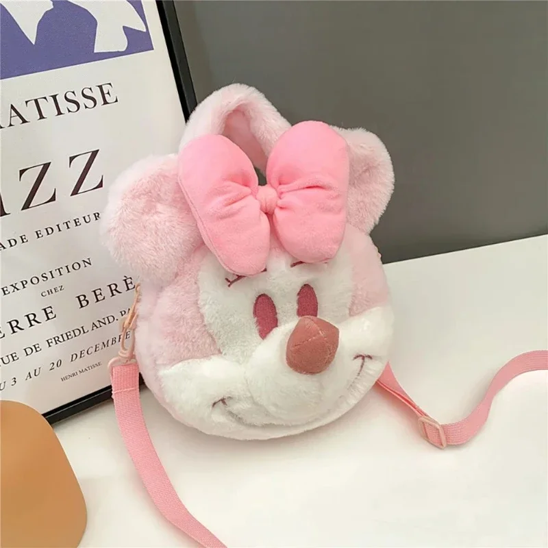 Cartoon Cute Mickey Minnie Mouse Plush Toy Shoulder Bag Messenger Bag Kawaii Soft Stuffed Plush Handbag Cute Girl Gift