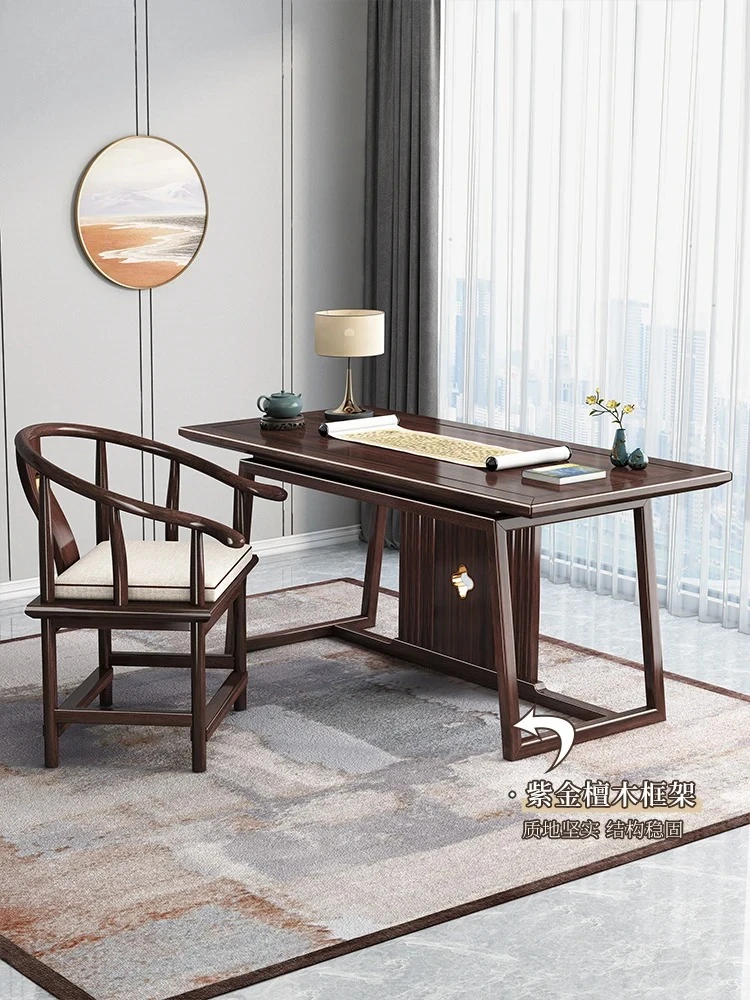 Factory Direct 2026 Top YXY scrivania in legno massello viola oro legno di sandalo scrittura home office scrivania per computer