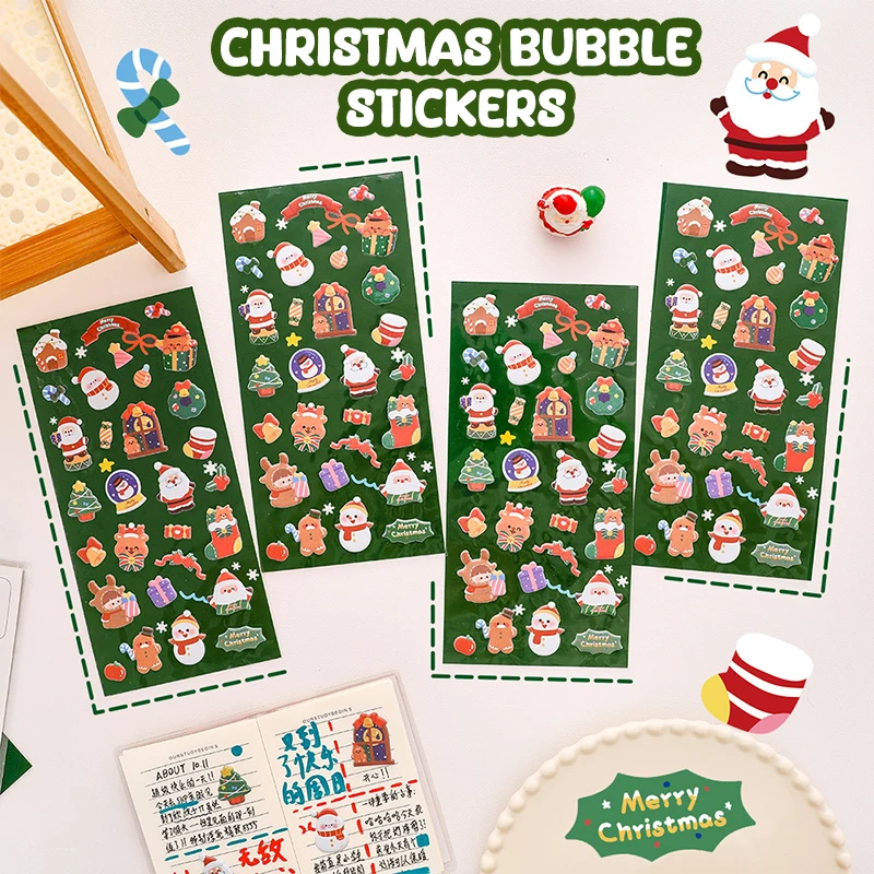 Cute Cartoon Christmas Stickers Kawaii Diary Decoration Stickers DIY Hand Account Stickers Office School Supplies Children Gifts