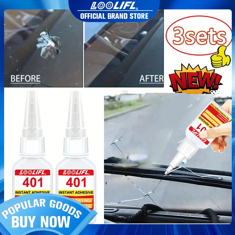 20ml 401 Super Glue for Car Windshield Window Glass Repair Bonding Instant Strong Quick Dry Adhesive High Strength view 2