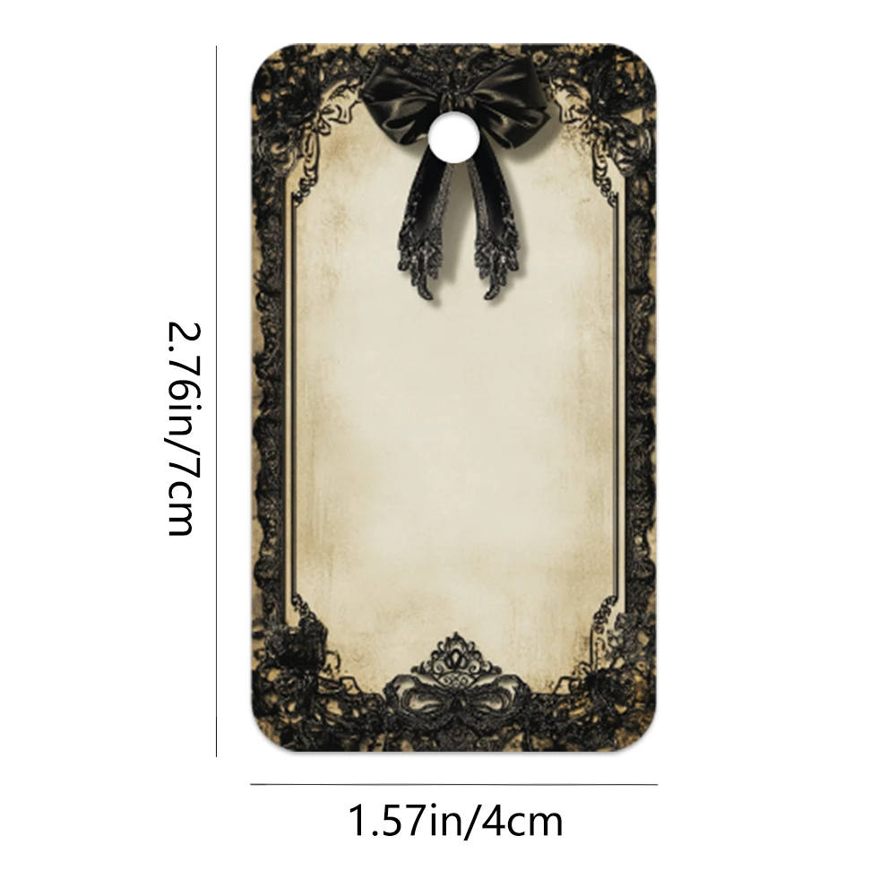 40pcs Gothic Vintage Dark Style Decorative Tags, Aesthetic Gift Labels, Party Decoration, Handmade Packaging Accents, Hemp Rope