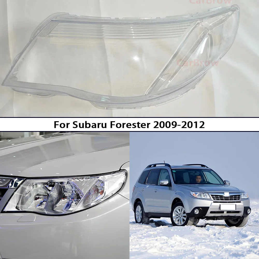 Left and Right 2pcs Headlight Cover Lens For Subaru Forester 2009 2010 2011 2012 Front Headlamp Lamp Shell Clear Lampshade Mask