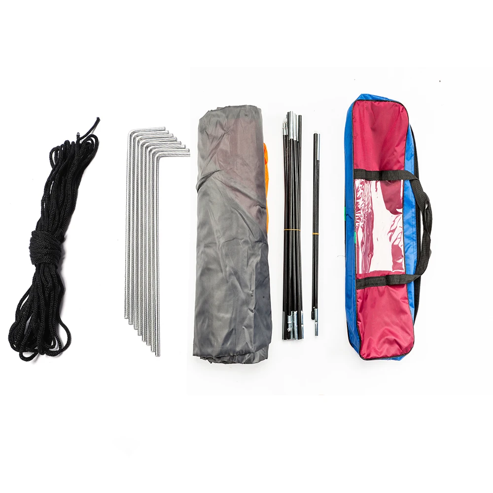 

2 people, orange green, portable, camping tent, silver tape, fiberglass pole 200 * 150 * 110cm N001