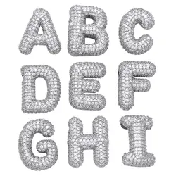 OCESRIO White Crystal Silver Color Initial Letter Necklaces Pendant Copper Gold Plated Alphabet Jewelry Making Supplies pdtb529
