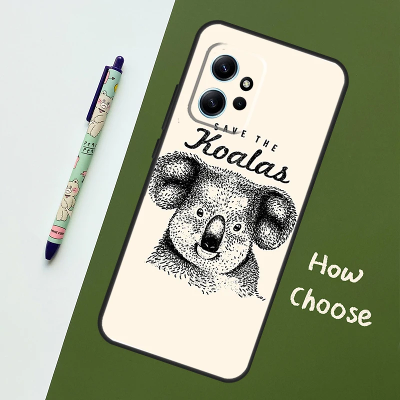 Cute Australia Koala Art Case For Xiaomi Redmi Note 11 12 10 Pro 8 9 Note 12S 11S 9S 10S Redmi 12C 9C 10C 12 Cover