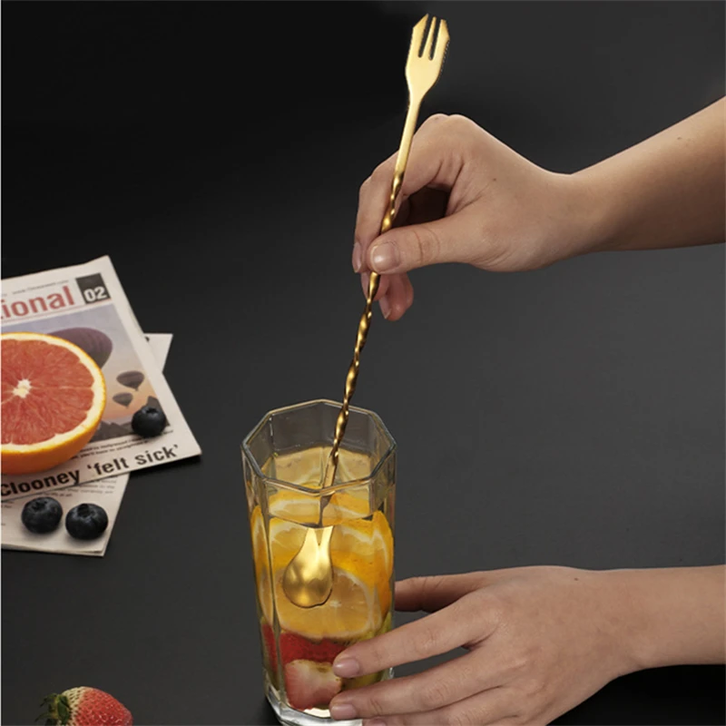 Creative Long Spiral Handle Cocktail Spoon Stainless Steel Whisky Wine Mixing Spoon Shaker Muddler Stirrer Bar Accessories