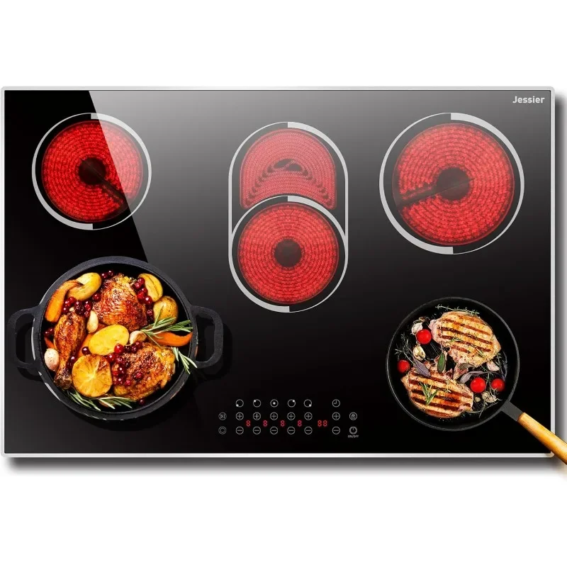 Electric Cooktop 30 Inch - 5 Burners Built-in Ceramic Cooktop, 30