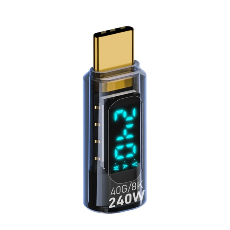 Adapter USB dużej mocy ekranem LED, szybkość ładowania 240 prędkość transmisji danych 40 s Adapter USB C na USB C do