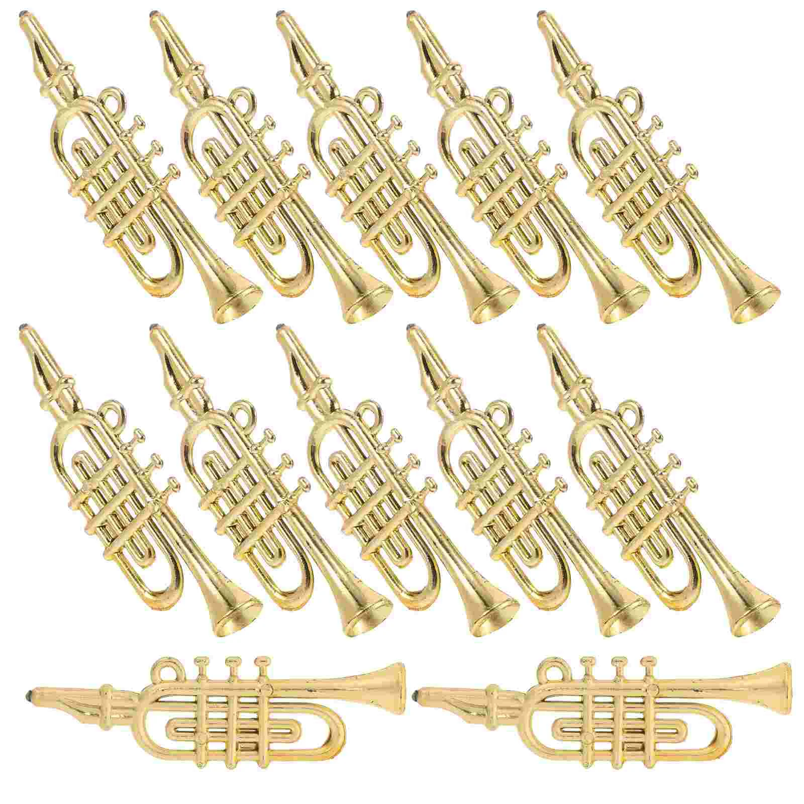 Christmas Decoration Plastic Saxophone Mini Musical Instrument Model Miniature Instruments Toys Horn Trumpet Tree Decorations