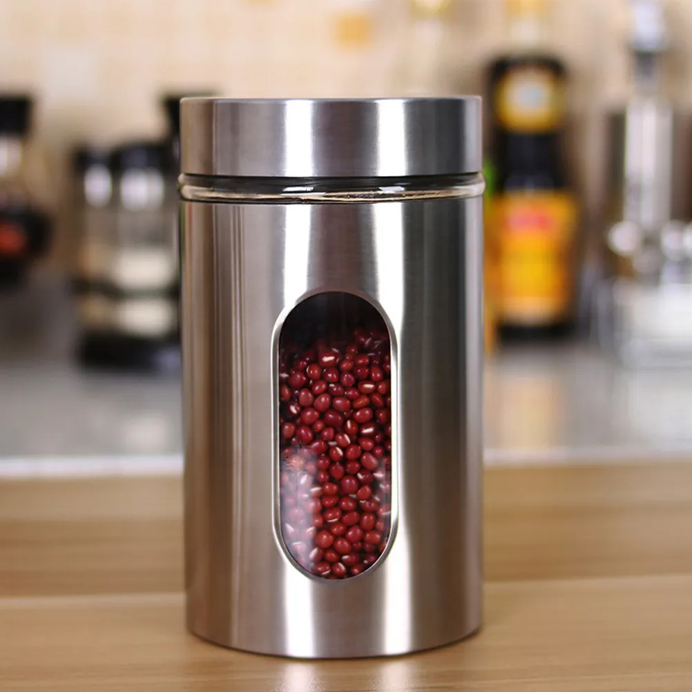 

Food Storage Jar 950Ml Stainless Steel Airtight Container For Coffee Tea Sugar Moisture Proof Fresh Keeping Kitchen