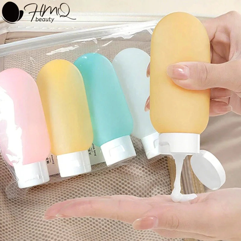 

4Pcs/Set 60ml Refillable Cosmetic Bottles Silicone Lotion Bottle Empty Container Leakproof Portable Travel Shampoo Supplies
