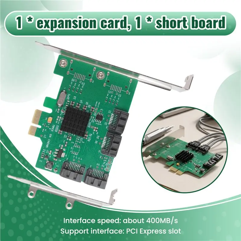 SATA PCIE Expansion Card Adapter PCI Express X1 To 4 Port SATA3.0 Controller 88SE9215 Chip PCI E PCI-E SATA 3 Multiplier-Y18A