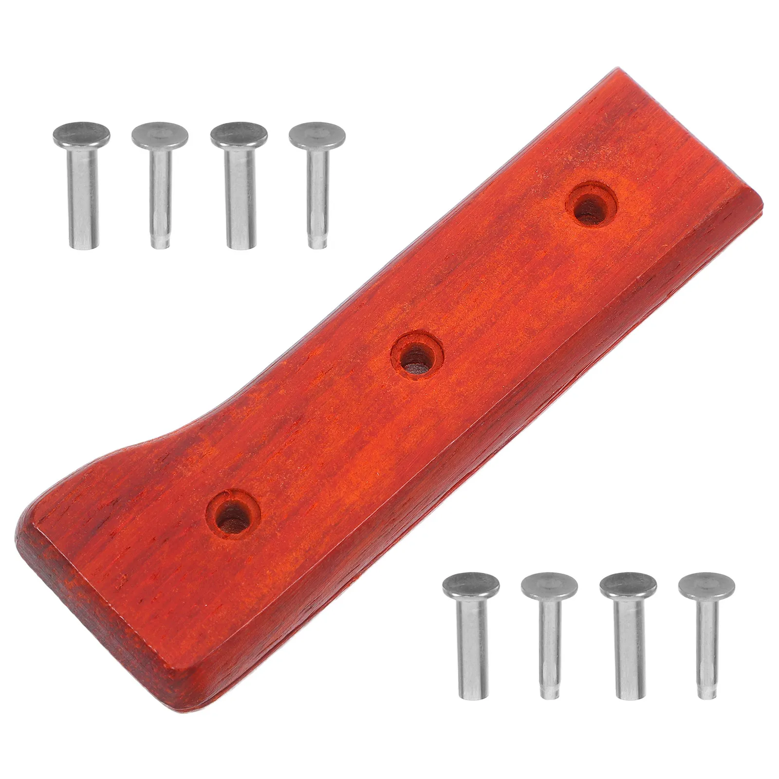1Pair Red Pear Wood Kitchen Cutter Handle Replacement Knife Wooden Handle for Home Use Non-Slip Ergonomic Finger