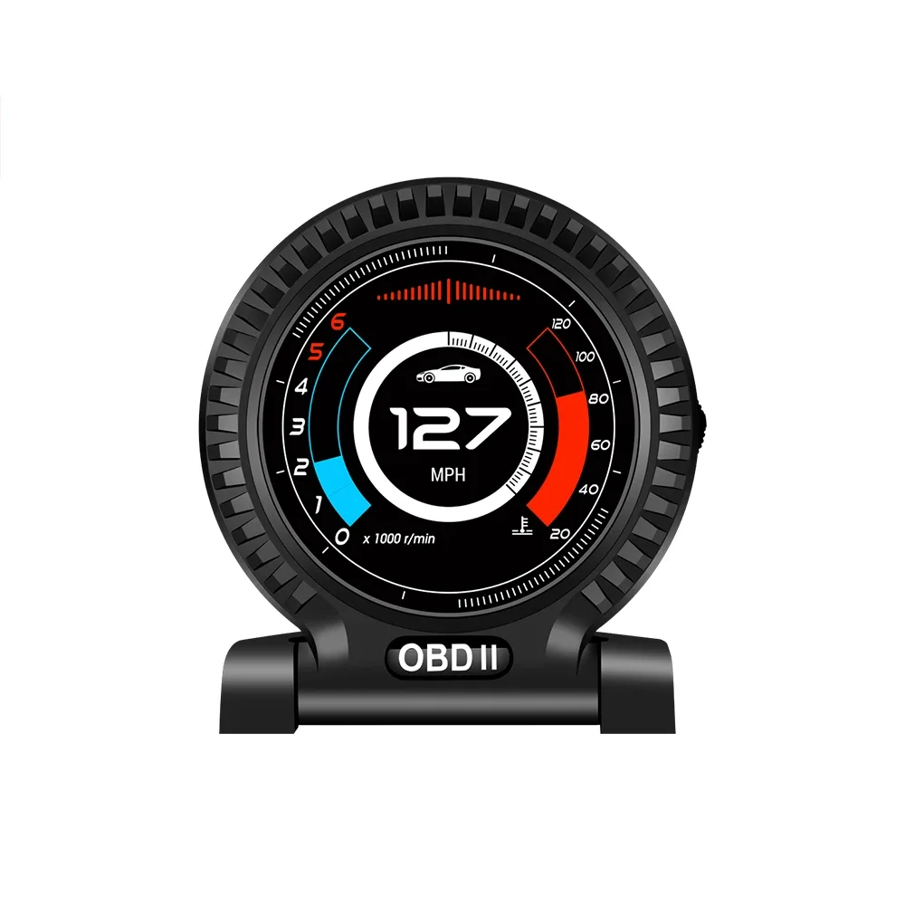 New F10 HUD Dual System OBD+GPS Car Diagnostic Tool Smart Digital Gauge with Clock Function