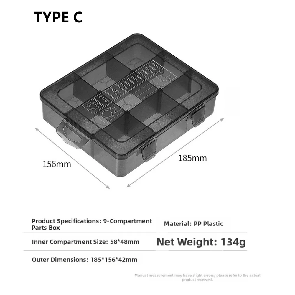 27.5x18.6cm Plastic Tool Box Parts Organizer Modular Storage Heavy Duty PP Material Sorting Tray Electronic Components Tool
