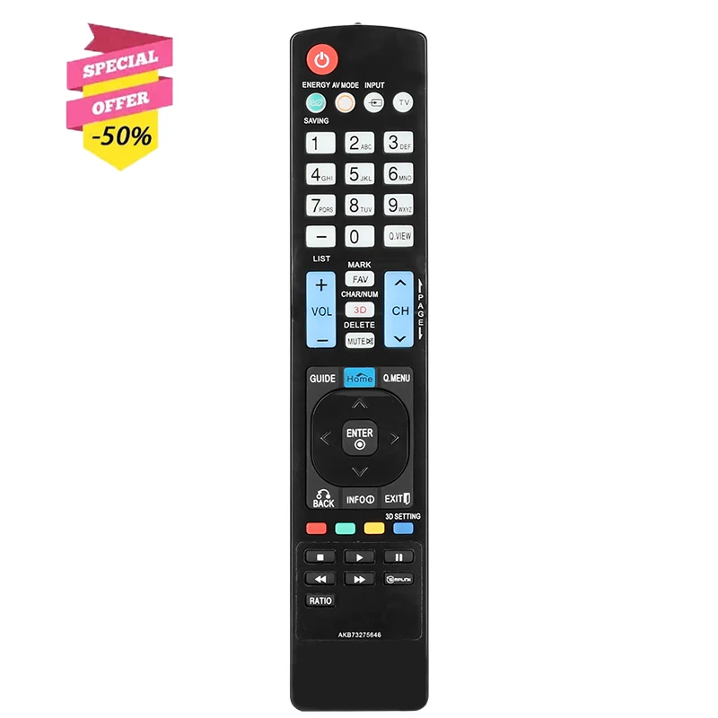 AKB73275646 Remote Control Compatible With TV LW4500 LM4600 LM5800 LK950 PW350 Replacement Controller