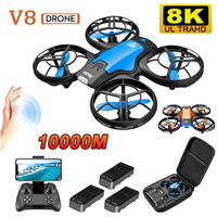 Mini V8 Drone With Camera HD 4K Profesional 1080P Drones WiFi FPV Air Pressure Height Maintain Foldable RC Quadcopter Toy Gift