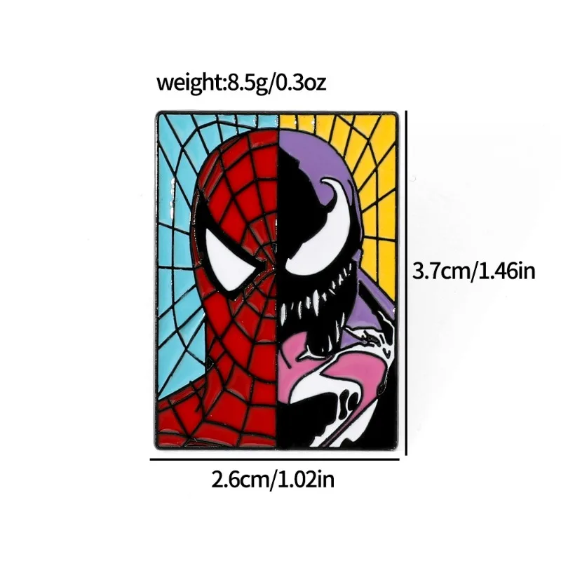 4 centimetri Anime Marvel Simpatico Cartone Animato Personalità Creativa Spider Man Distintivo In Metallo Double-sided Venom Lega di Gocciolamento di Olio Spilla Accessorio Pin