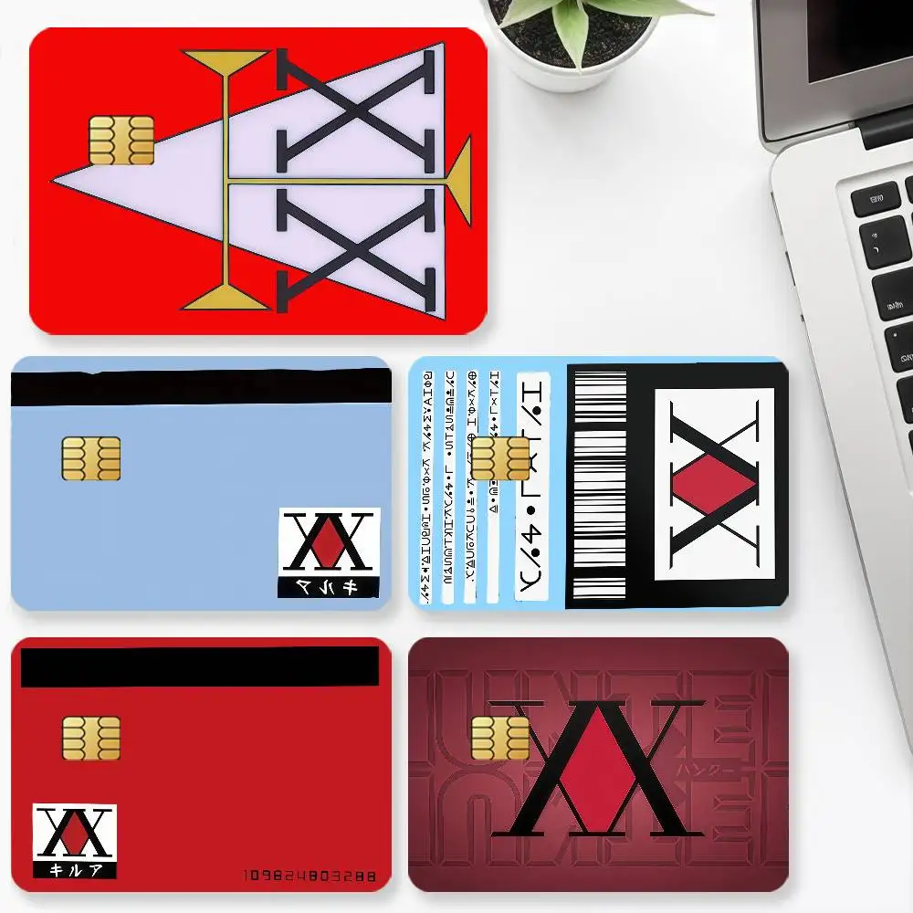 Anime Hisoka Hunter X Hunter Credit Card  for Bank Debit Decorative Protection 4PCS Anti-scratch Waterproof Stickers Bus Subway