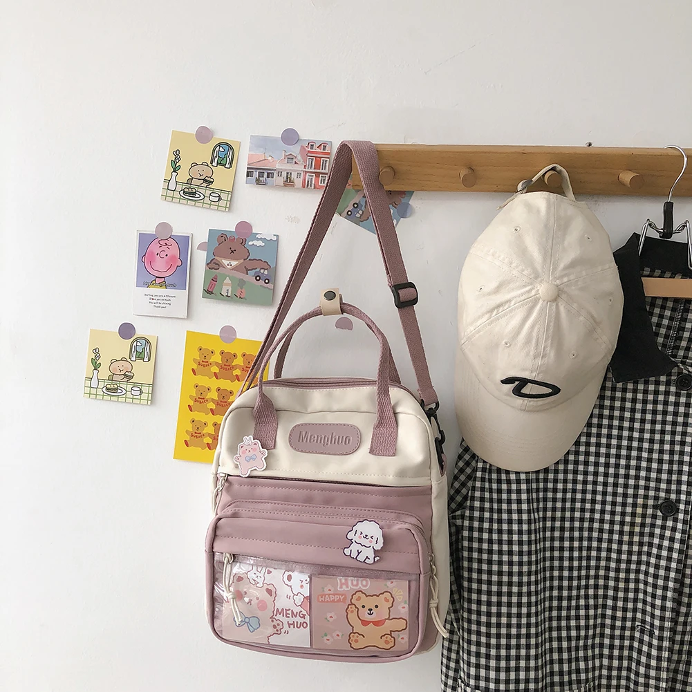 Casual for Fashion Kawaii Backpack 10.23x9.44x3.54in Teens Schoolbag with Zipper for Travel Shopping for Outdoor Gift