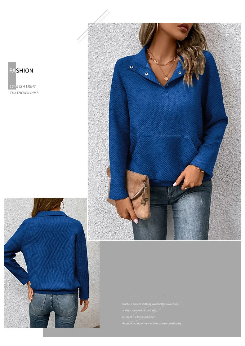 Casual Long Sleeve Hoodie Regular Fit Simple Style with Pocket Stand Collar Thin Regular Length Pullover Colorblock Women Hoodie