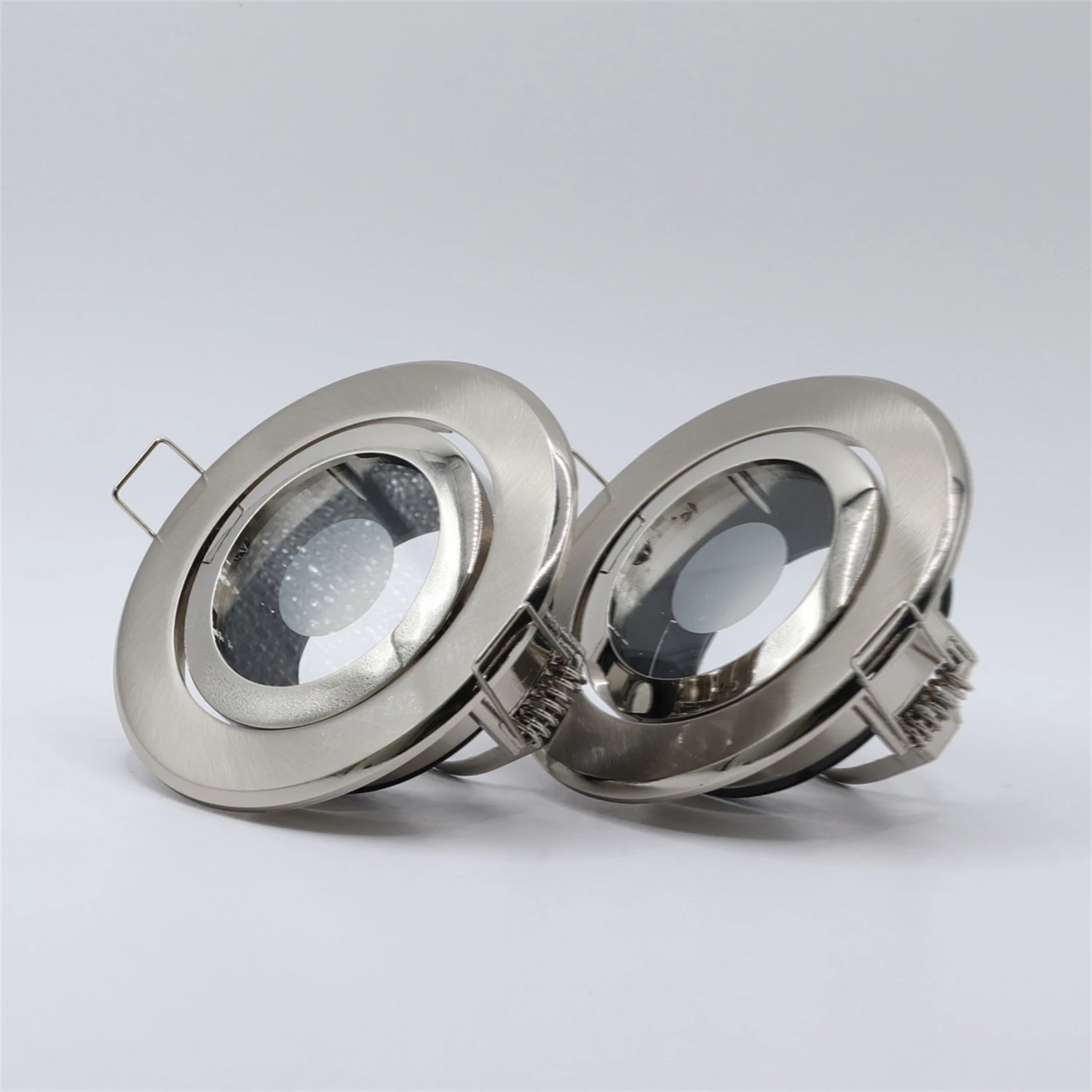 LED Satin Nickel Downlight Invólucro, Invólucro SPOTLIGHT, Invólucro Lâmpadas, Impermeável, GU10 e MR16