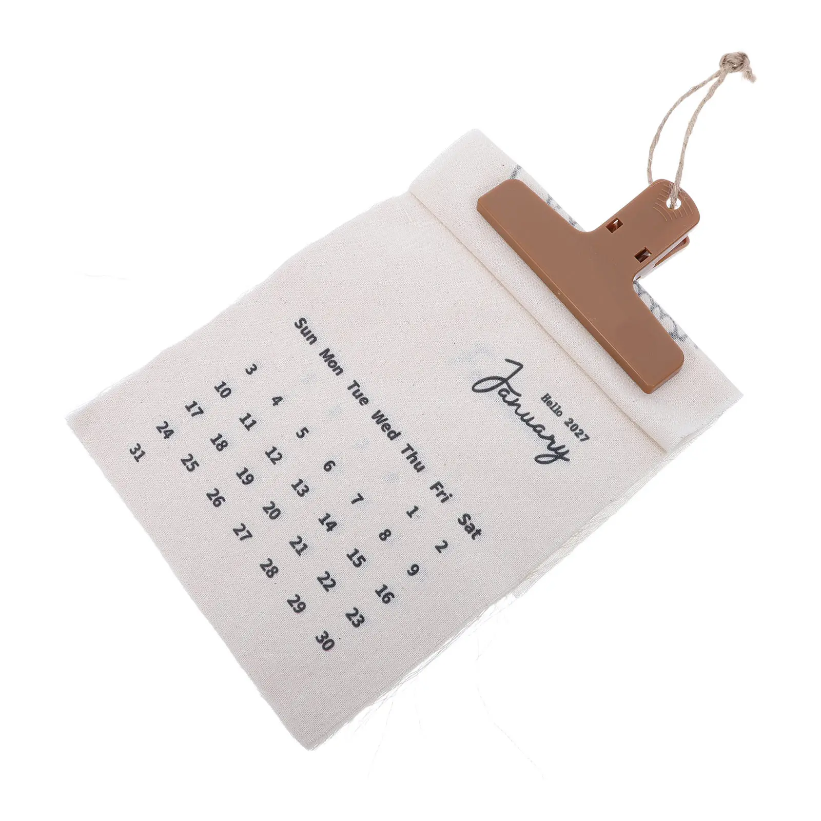 Wall Calendar 2027 Rustic Canvas Cloth Hanging Yearly Planner Monthly Large Wall Calendar Office Home Cloth Calendars