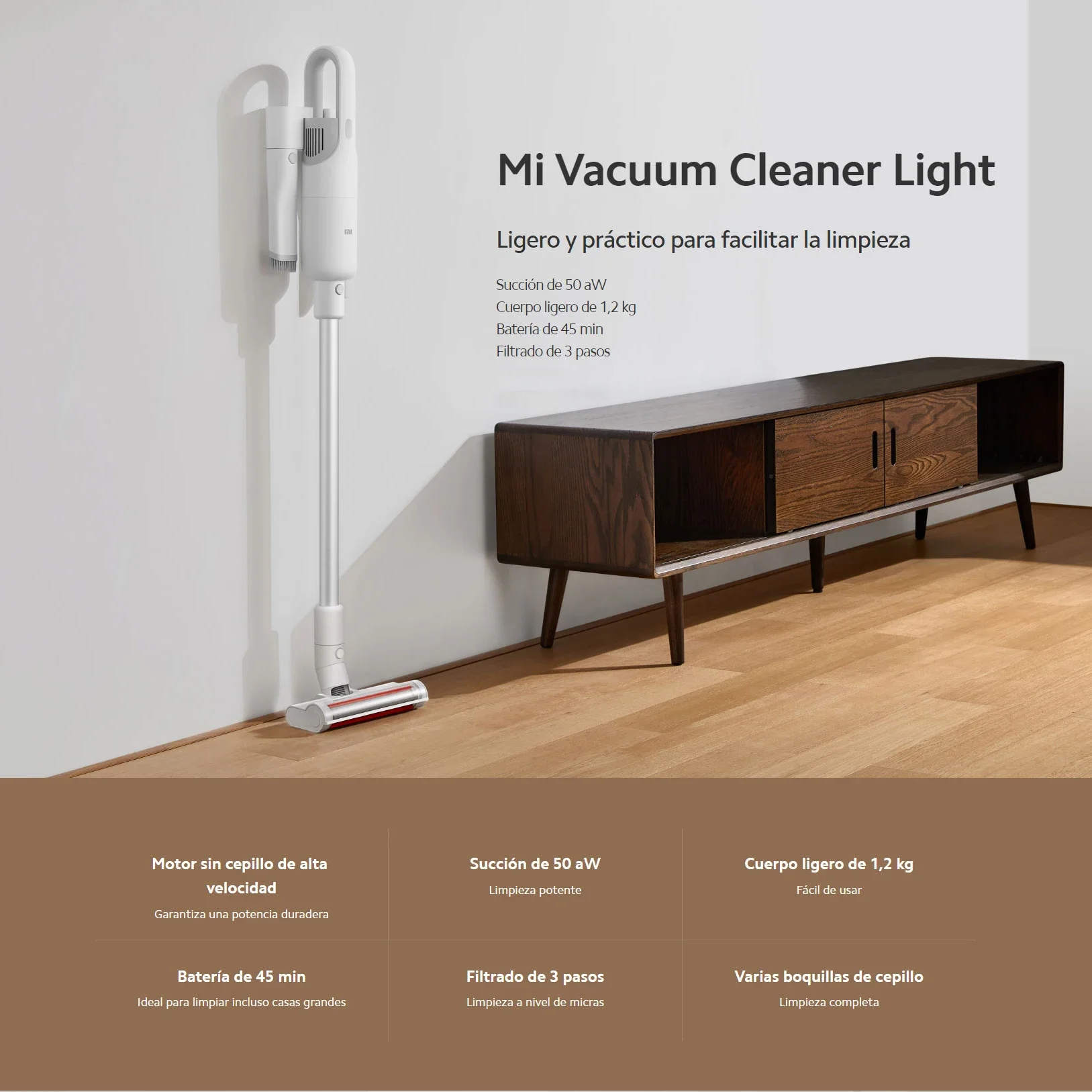 Xiaomi Mijia Vacuum Cleaner Light ,17000Pa Suction 3-step Filtering  45 Minutes of Battery Life 1.2kg Lightweight Body  For Home