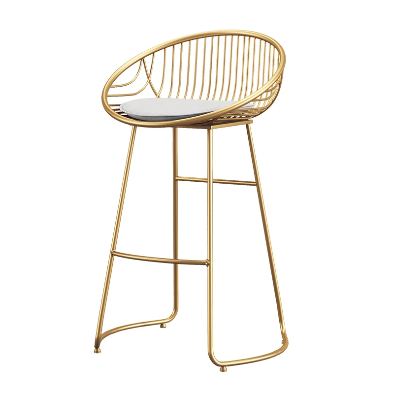 

Nordic online celebrity bar chair gold modern simple wrought iron high stool bar table chair home armchair stool.