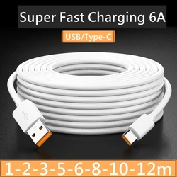 For Camera surveillance mobile phone tablet USB to Type-C USB C Micro USB Ultra fast 6A charging data Extension cord Cable 10M